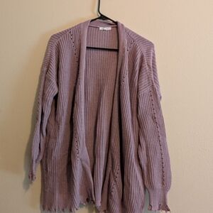 Maurices Lavender Open-Front Cardigan